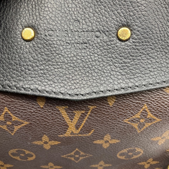 LOUIS VUITTON BROWN / BLACK PALLAS CHAIN SHOPPER MONOGRAM CANVAS BAG - Picture 9 of 16